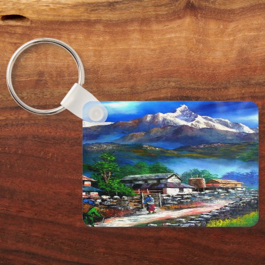 Porte-clés Vue Panoramique De L'Everest Mountain Nepal (Verso)