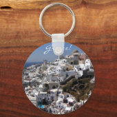 Porte-clés Vue panoramique sur Oia, Grèce (Recto)