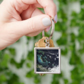 Porte-clés Vue satellite sur les îles Bahama (main)