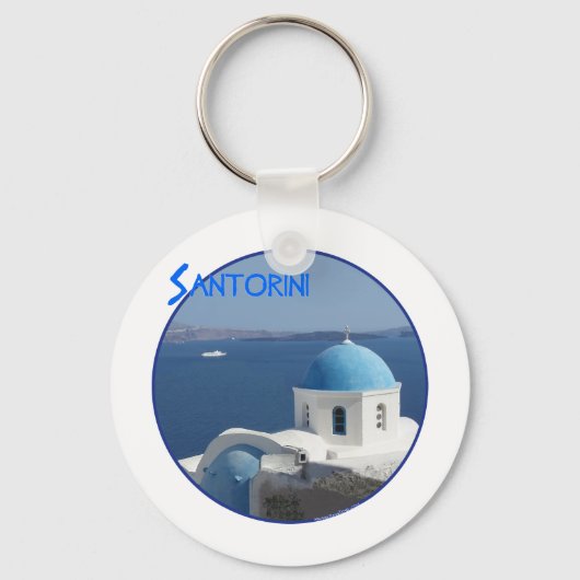 Porte-clés Vues de l'église à Santorin, Grèce (Recto)