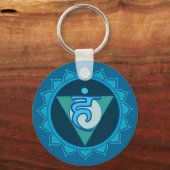 Porte-clés Vushuddha ou anneau de clé bleu Chakra (Recto)