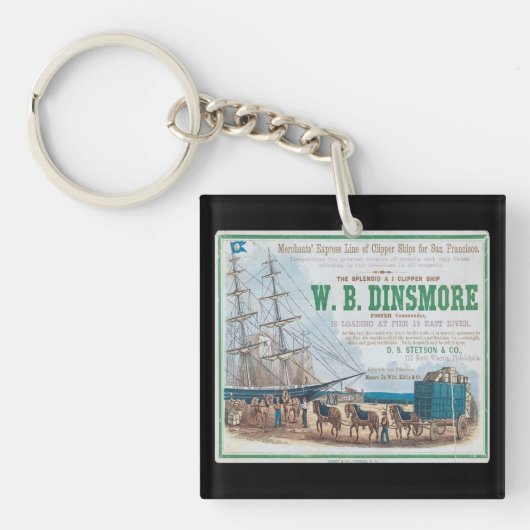 Porte-clés W B Dinsmore Clipper voilier (Devant)