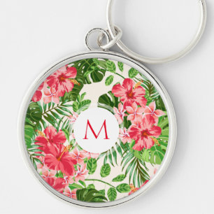 Porte-clés W Fleur Hibiscus personnalisée Monogramme R Porte 