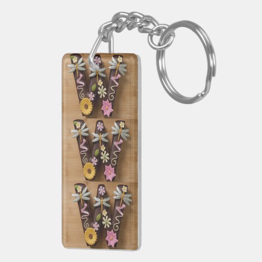 Porte-clés W Porte - clé de nom initial (Dos droit)