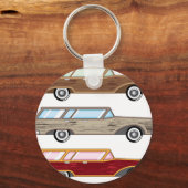 Porte-clés wagon de station de compensation en bois (Recto)