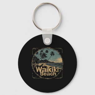 Porte-clés Waikiki Beach Hawaii Hi Vintage les années 70 80s