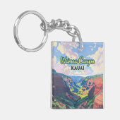 Porte-clés Waimea Canyon Kauai Hawaii Paysage Rétro (Devant gauche)