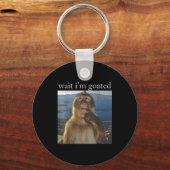 Porte-clés Wait I'm Goated Funny Thinking Monkey Meme Gen Z H (Recto)