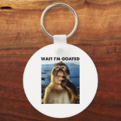 Porte-clés Wait I'm Goated Y2k Funny Thinking Monkey Meme Bra (Recto)
