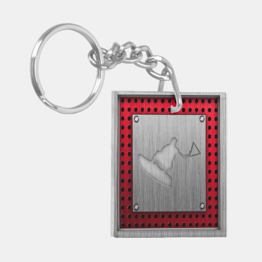 Porte-clés Wakeboarder balayé de Métal-regard (Devant gauche)