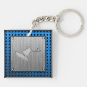 Porte-clés Wakeboarder balayé de Métal-regard