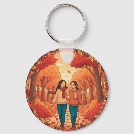 Porte-clés Walking Friends Icon | Cute Thanksgiving Keychain (Recto)