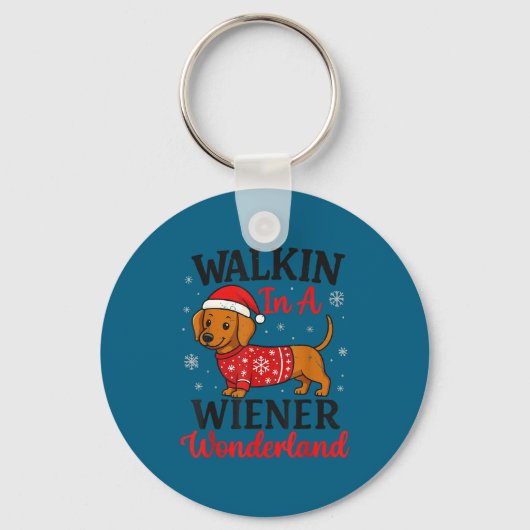 Porte-clés Walking In Weiner Wonderland Mini Dachshund Christ (Recto)