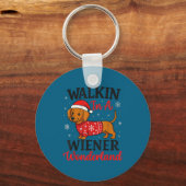 Porte-clés Walking In Weiner Wonderland Mini Dachshund Christ (Recto)