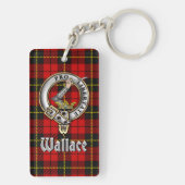 Porte-clés Wallace Clan Badge/Tartan Rectangle (Dos)