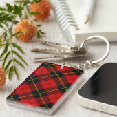 Porte-clés Wallace tartan rouge noir plaid (Devant droit)