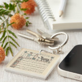 Porte-clés Walter Crane Baa Baa Mouton Noir Comptine (Devant Droit)