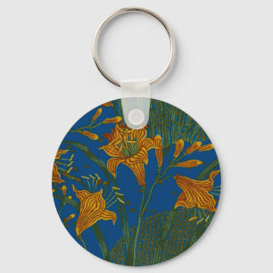 Porte-clés Walter Crane Modèle floral de la Day Lily vintage