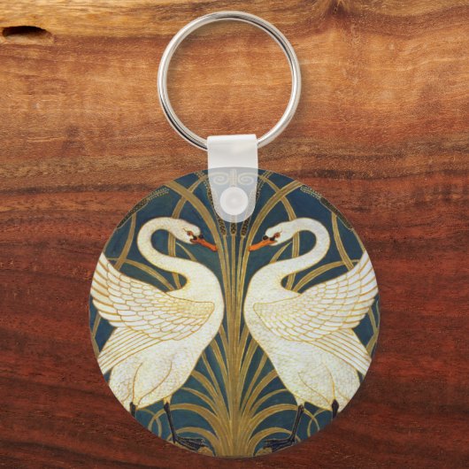 Porte-clés Walter Crane - Swan, Rush Et Iris Art Nouveau (Verso)