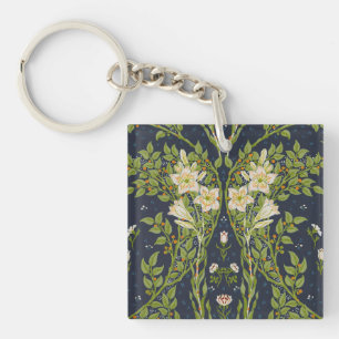 Porte-clés Walter Crane Vintage Navy motif Lily blanc
