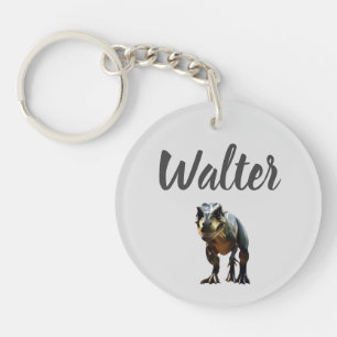 Porte-clés Walter Nom Avec T Rex Dinosaur,
