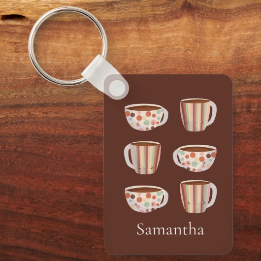 Porte-clés Warm Circle Pattern On Cups Of Coffee (Recto)