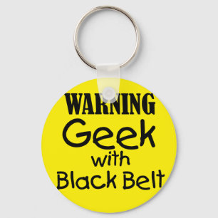 Porte-clés Warning Geek with Black Belt Keychain