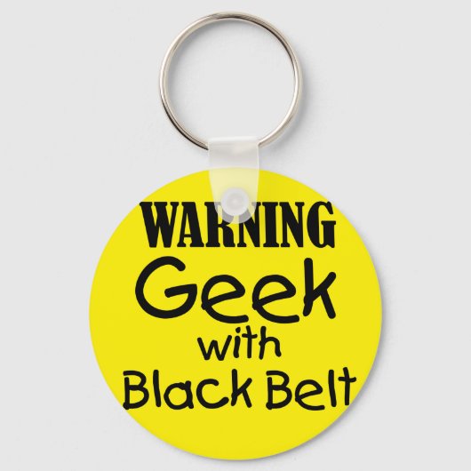Porte-clés Warning Geek with Black Belt Keychain (Recto)