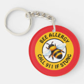 Porte-clés Warning Severe BEE Allergy Alert Button (Devant)