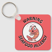 Porte-clés Warning Severe Seafood Allergy Alert Button (Recto)