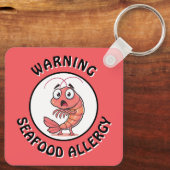 Porte-clés Warning Severe Seafood Allergy Alert Button (Verso)