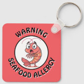 Porte-clés Warning Severe Seafood Allergy Alert Button (Dos)