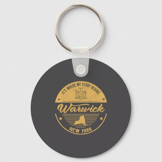 Porte-clés Warwick New York Its Where My Story Begins  (Recto)