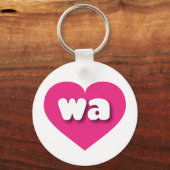 Porte-clés Washington coeur rose chaud - J'aime wa (Recto)
