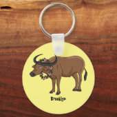 Porte-clés Water buffalo with flowers (Recto)