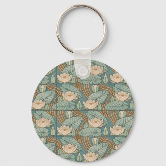 Porte-clés Water Lys Lily Art Nouveau Nature (Recto)