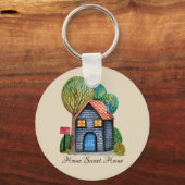 Porte-clés Watercolor cute Home Sweet Home Art (Recto)