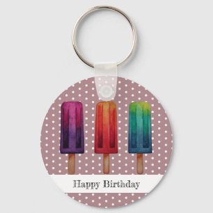 Porte-clés Watercolor Cute Popsicle Glaces Creams
