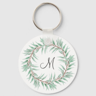 Porte-clés Watercolor Eucalyptus Leaves Wreath