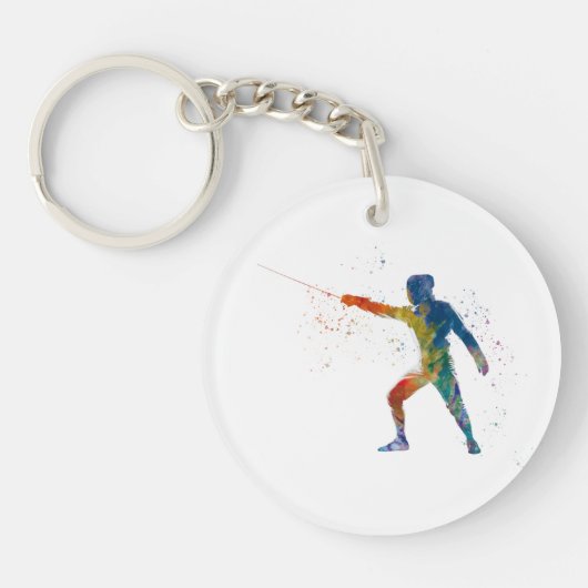 Porte-clés watercolor fencing (Devant)