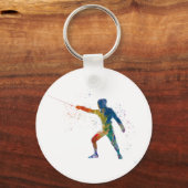 Porte-clés watercolor fencing (Recto)