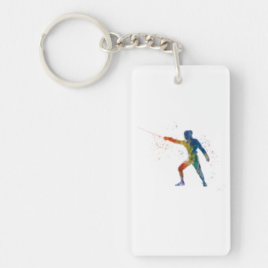 Porte-clés watercolor fencing (Devant)