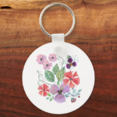 Porte-clés Watercolor flowers (Recto)