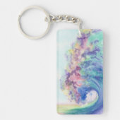 Porte-clés Watercolor Ocean Wave & Family Modèle photo (Devant)
