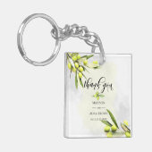 Porte-clés Watercolor Olive Branches Wedding Thank You (Devant gauche)