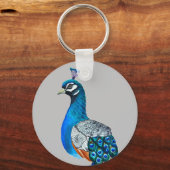 Porte-clés Watercolor peacock (Recto)