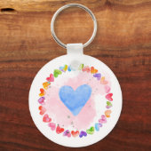 Porte-clés Watercolor Rainbow Heart Keychain (Recto)