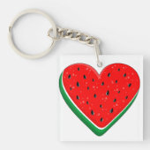 Porte-clés Watermelon Heart Valentine's Day Free Palestine (Devant)