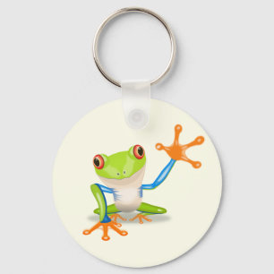 Porte-clés Waving red eyed tree frog illustration