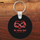 Porte-clés We Wear Red Butterfly Heart Heart Disease Awarenes (Recto)